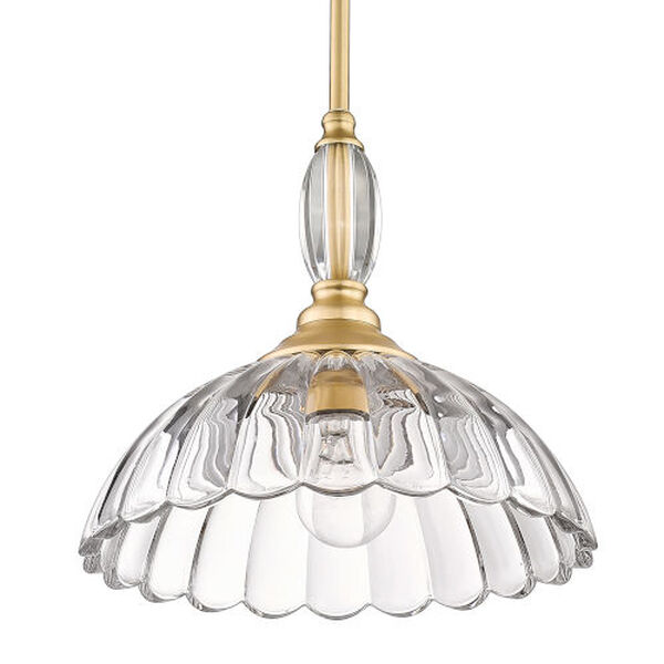 Audra Brushed Champagne Bronze One-Light Pendant with Clear Glass Shade, image 5